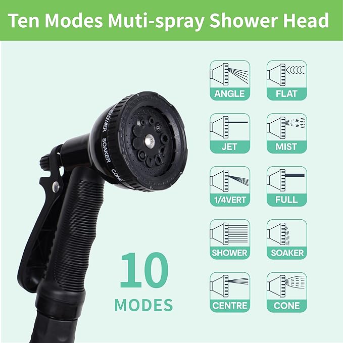 1.3 Gallon/5L Portable Outdoor Shower, 10 Spray Modes, No Power Needed, Insulated Sleeve Keeps Water Warm, Multi-Use Sprayer for Camping, Beach & Surfing, Fishing, Hiking, Road Trips, Orange