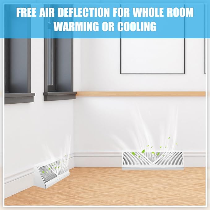 Yaocom 4 Pcs Baseboard Register Vent 18 Inch Duct Opening Size Baseboard Vent - Image 5
