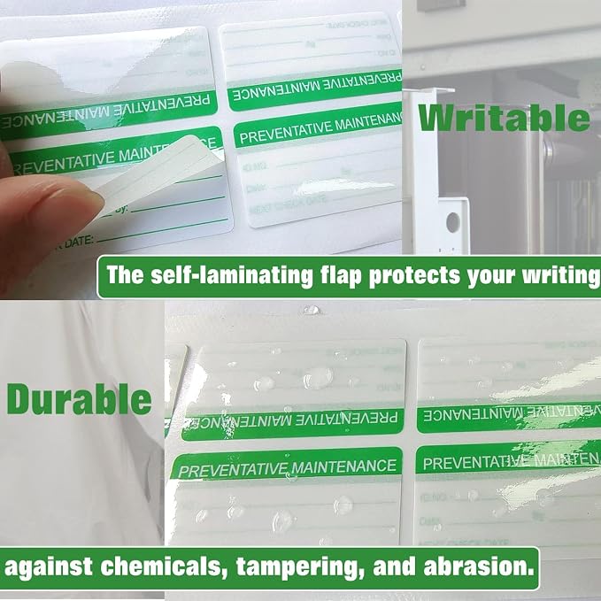 180 Pcs Self-Laminating Preventative Maintenance Stickers 1 x 2 Inch Waterproof - Image 4