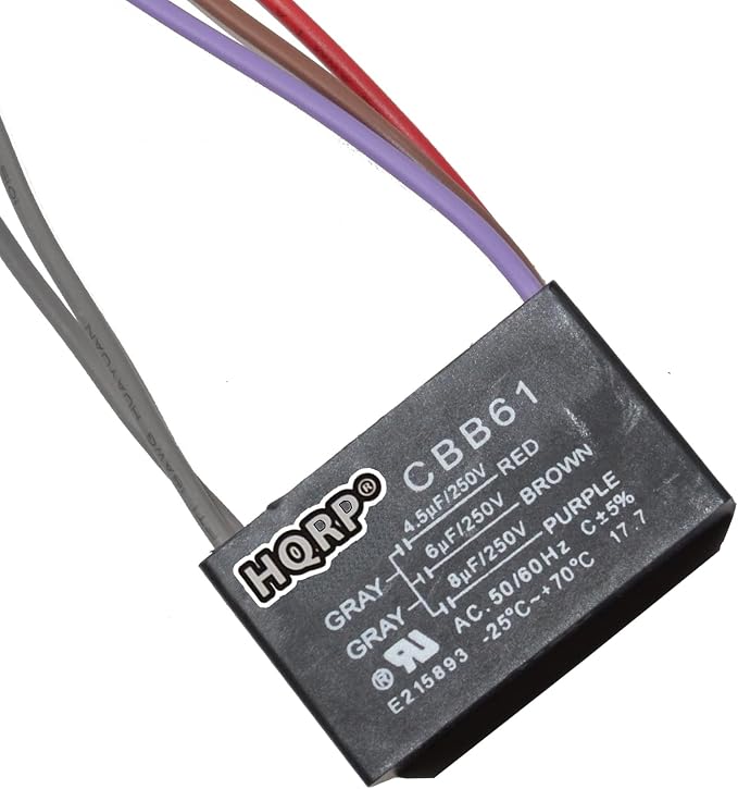 HQRP Capacitor сompatible with Harbor Breeze Ceiling Fan 4.5uf+6uf+8uf 5-Wire by HQRP