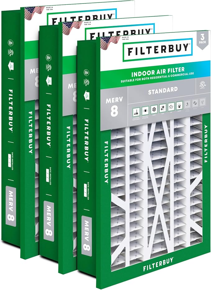 Filterbuy 20x30x5 Air Filter MERV 8 Essential Dust & Allergy Defense, by Filterbuy