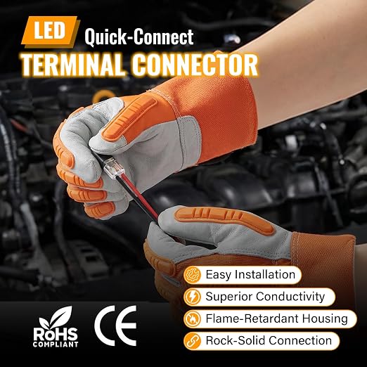 50Pcs D2 Quick Connect Wire Connectors – Optional Stripping Double Wire Plug in - Image 2