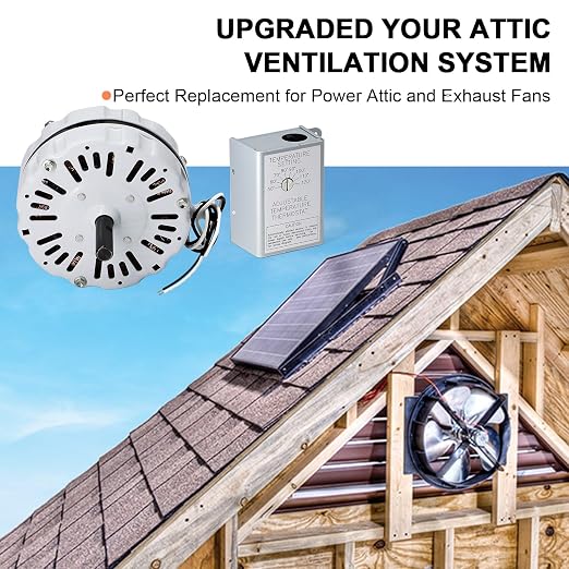 Hiorucet F0510B2944 F0510B2705 Attic Fan Motor & 120V Adjustable Thermostat - Image 2