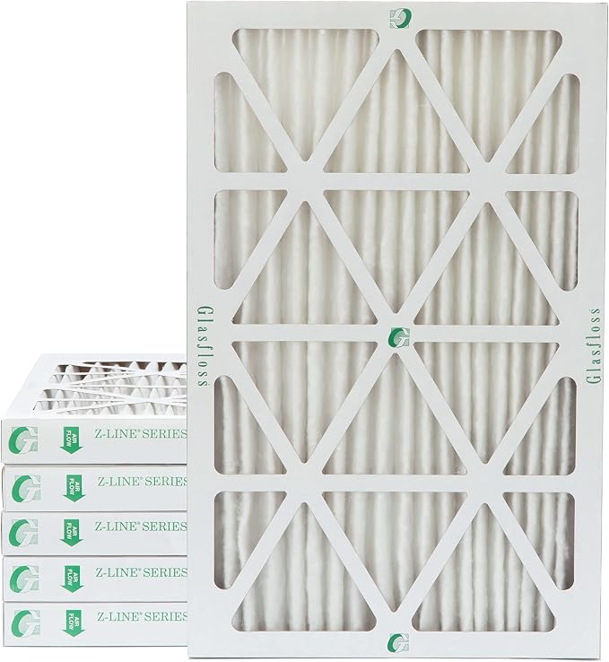 Glasfloss 16x25x2 MERV 10 2" Inch Pleated Air Filters Box of 6. Actual Size: by Glasfloss