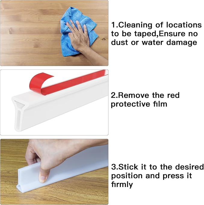 1.96'' High Shower Threshold Water Dam Collapsible 67IN Shower Water Splash Guard for Shower Water Blocker for Wet and Dry Separation Bathroom and Kitchen (67 Inch)