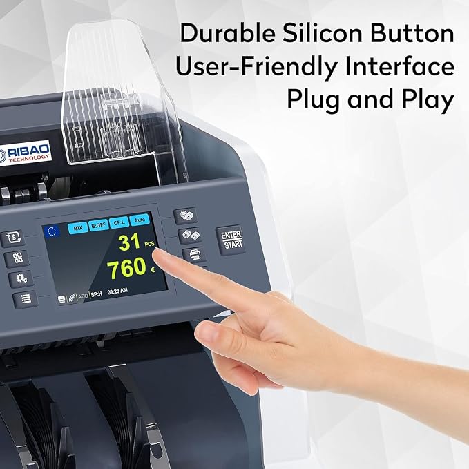 RIBAO BC-40 Mixed Denomination Money Counter Machine, Value Counting, Bill - Image 4