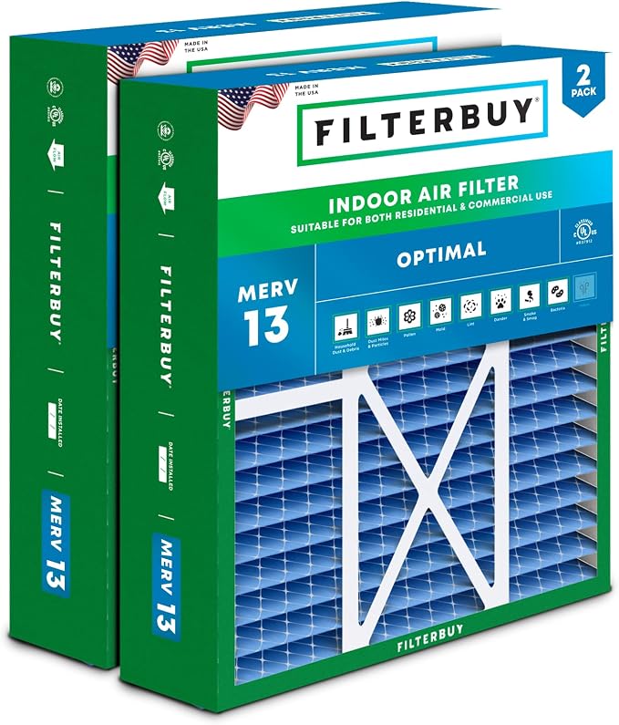 Filterbuy 22x24x5 Air Filter MERV 13 Optimal Smoke & Allergy Defense, by Filterbuy