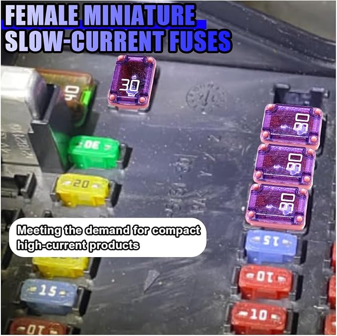 25PCS Micro Cartridge Fuses, 15A 20A 25A 30A 40A Slow Blow FMM Mcase Type Fuses - Image 3