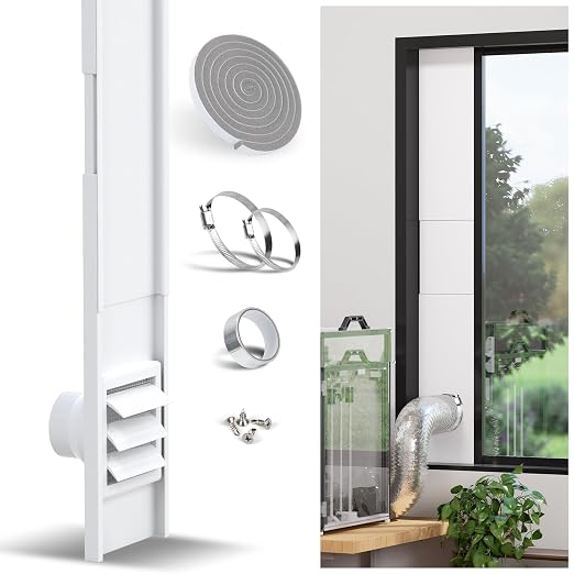Flehomo Window Vent Kit for 3" and 4" Diameter Hose, Include Vent Cover by Flehomo