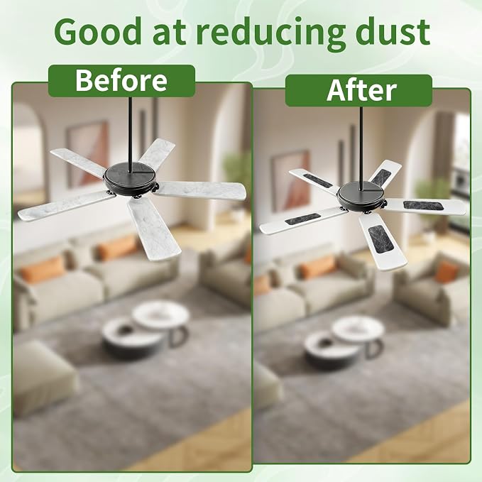 12 Pack Ceiling Fan Filters for Blades Fan Air Purifier Pad Dust Catcher | - Image 7