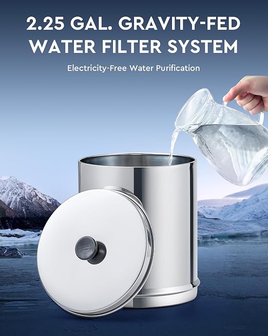CO-Z Gravity-Fed Water Filter System, 2.25 Gallons Countertop Water Filtration - Image 2