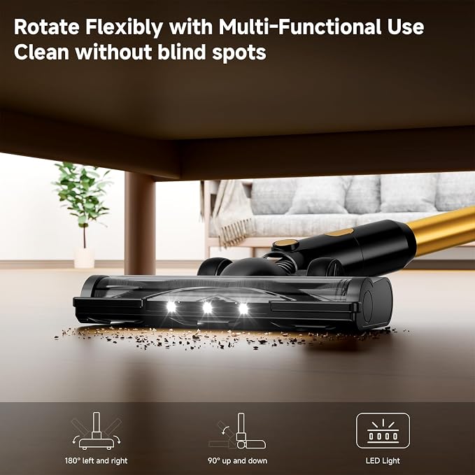 Cordless Vacuum Cleaner, 8 in 1 40Kpa 55Mins, Lightweight Vacuum Cleaners - Image 7