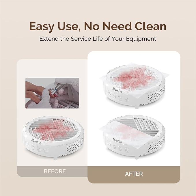 MelodySusie 200 Sheets Nail Dust Collector Filter Paper, Disposable Dust Vacuum - Image 4