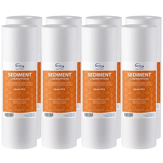iSpring FP15X8 NSF Certified 10"x2.5" Multi-Layer PP Universal Sediment Filter by iSpring