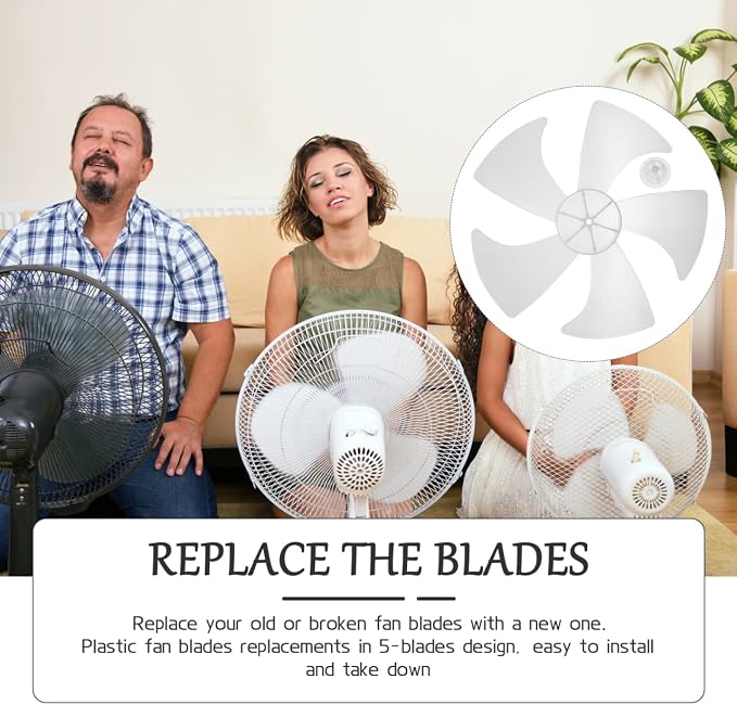 DOITOOL 14 Inch Fan Blade Replacement, Universal Plastic Fan Blades - Image 6
