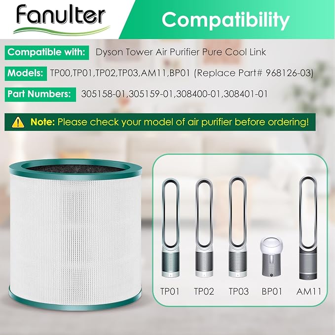 Fan Filter Replacements for Dyson Tower Purifier Pure Cool Link TP01 TP02 BP01 - Image 2