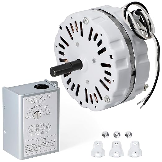 Hiorucet F0510B2944 F0510B2705 Attic Fan Motor & 120V Adjustable Thermostat by Hiorucet