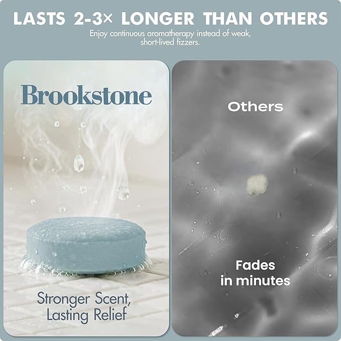 Brookstone Shower Steamers Aromatherapy 12 Tablets - Christmas Stocking Stuffers for Men, Birthday Gifts for Women, Green Elephant, Relaxation, Self Care - Shower Steamers Arctic Fresh