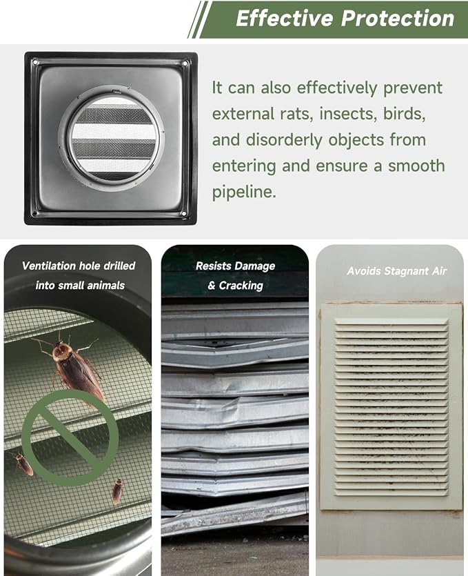 4" Metal Dryer Vent Cover Outside - Image 5