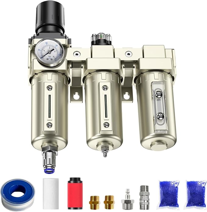 1/2" NPT 3 Stage Air Drying System, Heavy Duty Industrial Grade Air Compressor by Unknown