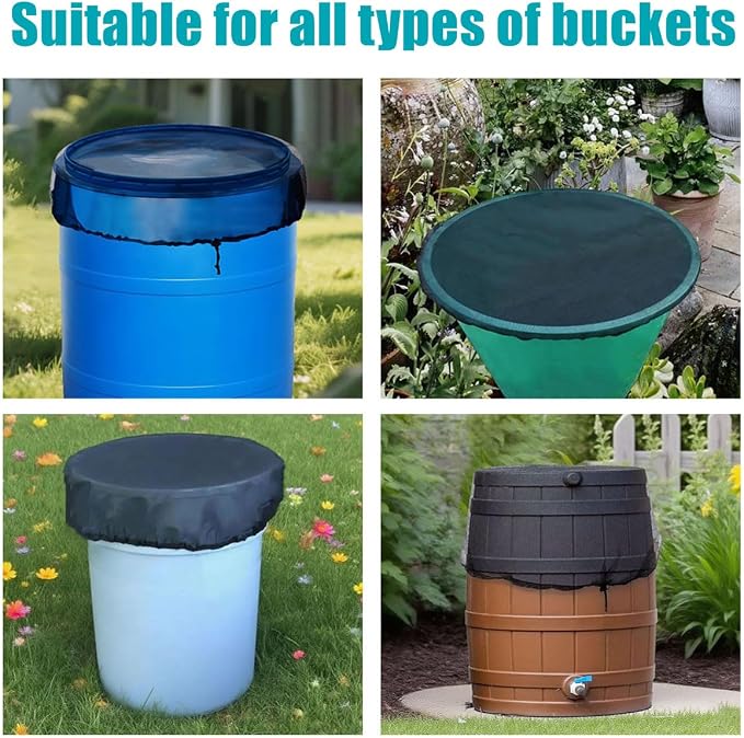4 Pcs Rain Barrel Mesh Cover, 31.5 inch Water Collection Bucket Net - Image 7