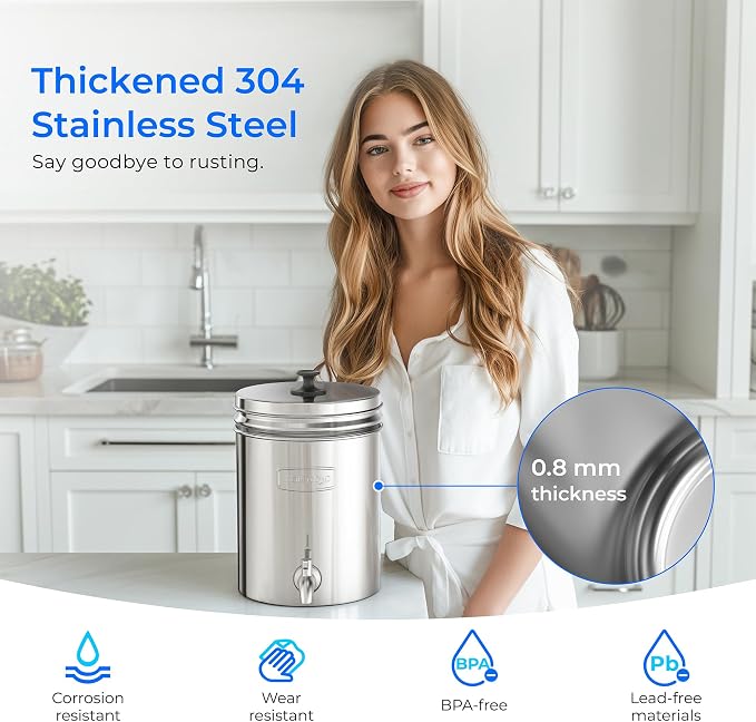 Waterdrop Gravity Water Filter, 2.25G Stainless-Steel System - Image 6