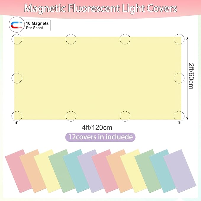 12pcs Magnetic Fluorescent Light Covers - Image 2