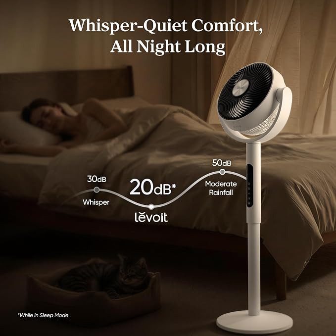 Levoit Standing Fan for Bedroom, CirculAir 120° Oscillating, Quiet 20dB - Image 3