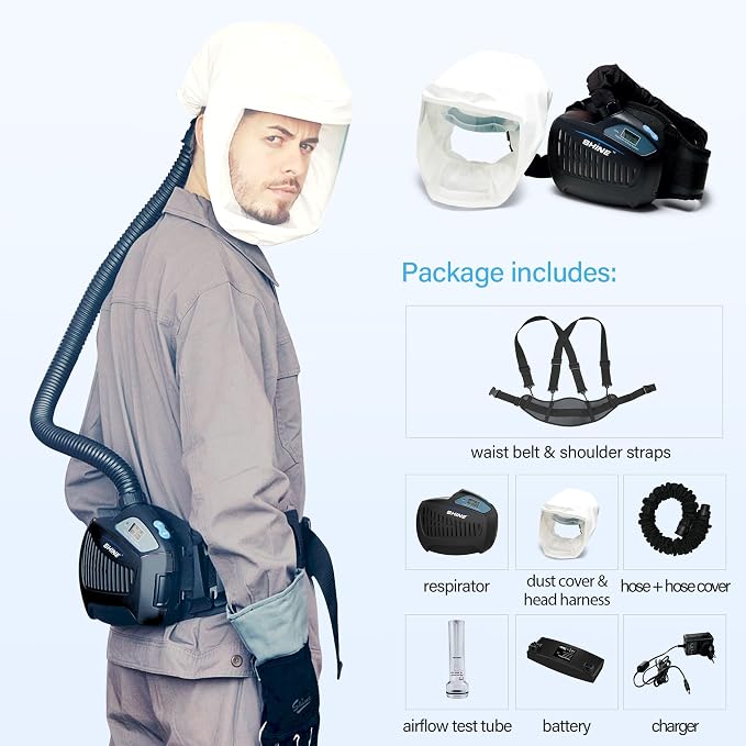 SHINE Air Purifying Respirator, Approved 3 Levels Airflow Control, - Image 7