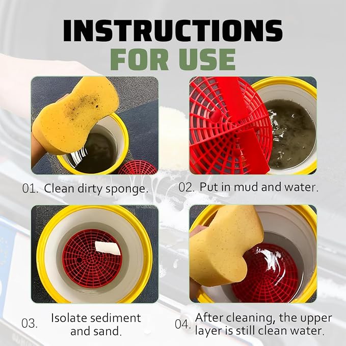 Bullet Car Wash Bucket Grit Trap Inserts, Vehicle Detailing Wash Filter - Image 6