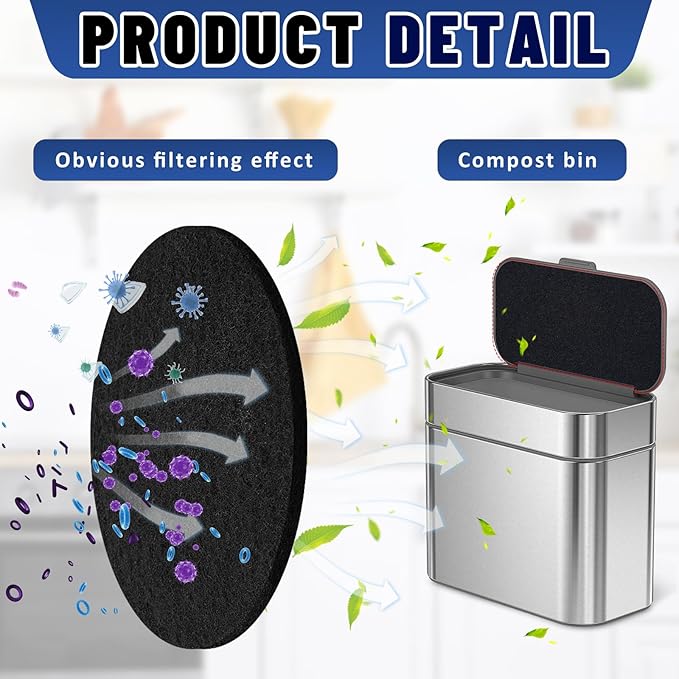 Square Compost Bin Charcoal Filters 78.7 x 5.5 Inch, Activated Carbon Filter - Image 4