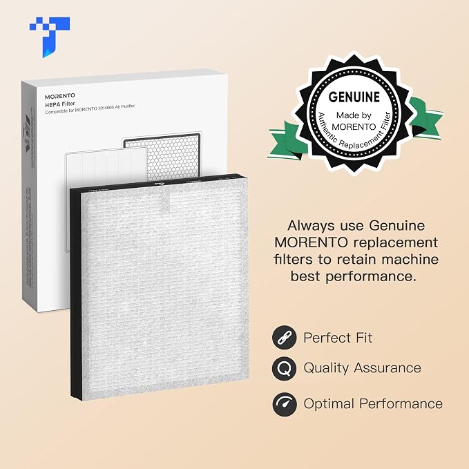 MORENTO 2 Pack HY4866 Genuine Air Purifier Replacement Filter - Image 3