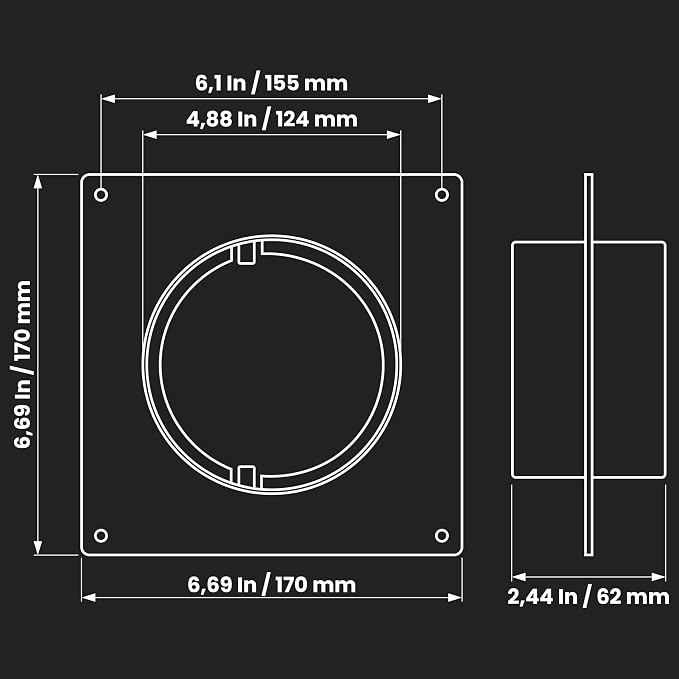 Repa Market 5 Inch Pack of 2 Duct Connector Flange – Plastic Round Male Fit - Image 2