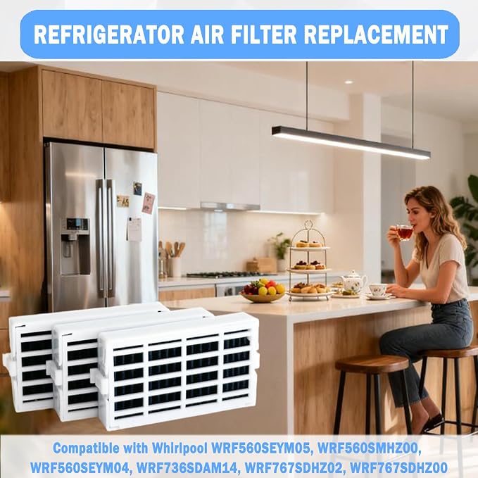 3 Pcs Refrigerator Air Filter Replacement Compatible - Image 7
