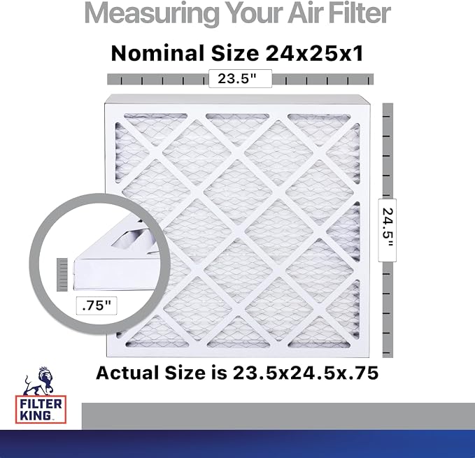 Filter King 24x25x1 Air Filter | 4-PACK | Carbon MERV 8 HVAC Pleated A/C - Image 2