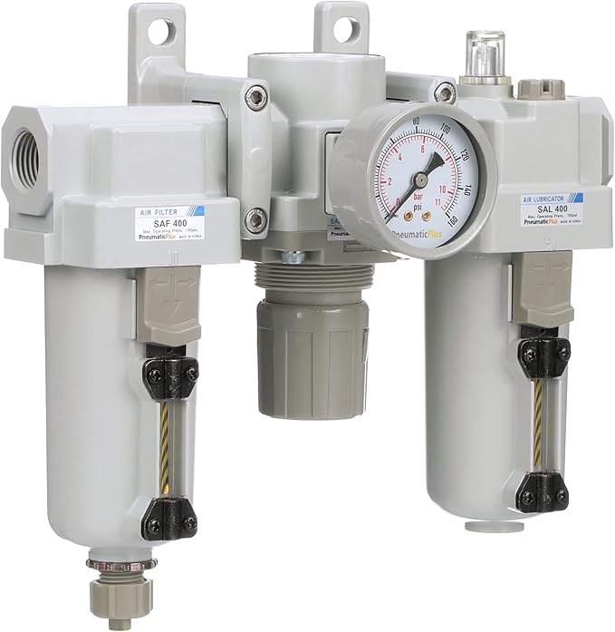 PneumaticPlus SAU400-N06G-MEP Compressed Air Filter Regulator Lubricator Combo - Image 3