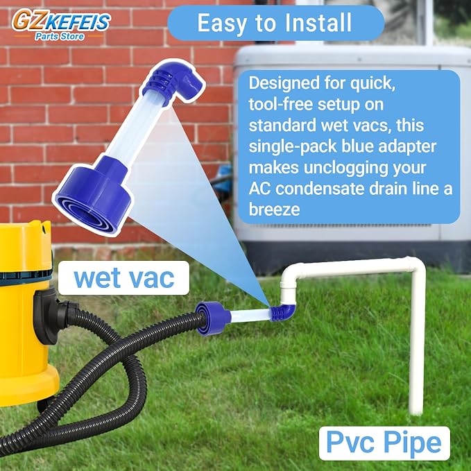 AC Drain Line Cleaner Tool, Universal HVAC to PVC Adapter - Image 4