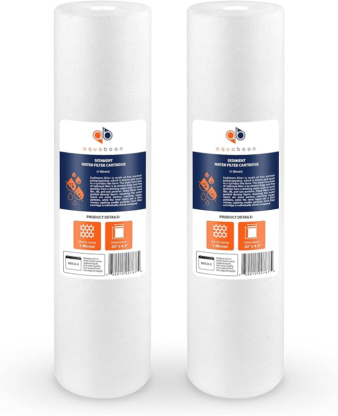 Aquaboon 1 Micron 20 x 4.5 Sediment Water Filter Replacement Cartridge | Whole by Aquaboon