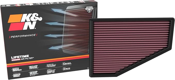 K&N High-Flow Original Lifetime Engine Air Filter: Increase Power: Premium by KNEngineeringInc