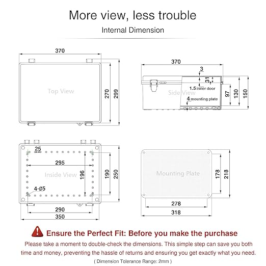 QILIPSU Waterproof Junction Box IP67 Outdoor Plastic Electrical Project - Image 6