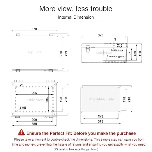 QILIPSU Waterproof Junction Box IP67 Outdoor Plastic Electrical Project - Image 6