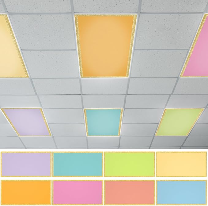 QOUBAI 8PCS Fluorescent Light Covers, 4x2 Feet Magnetic Light Cover Fluorescent by QOUBAI