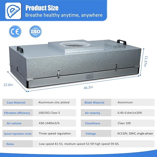 JJFFTAO，HEPA H14-Filter Laminar Flow Hood Updated FanFilter Unit（Include HEPA - Image 7