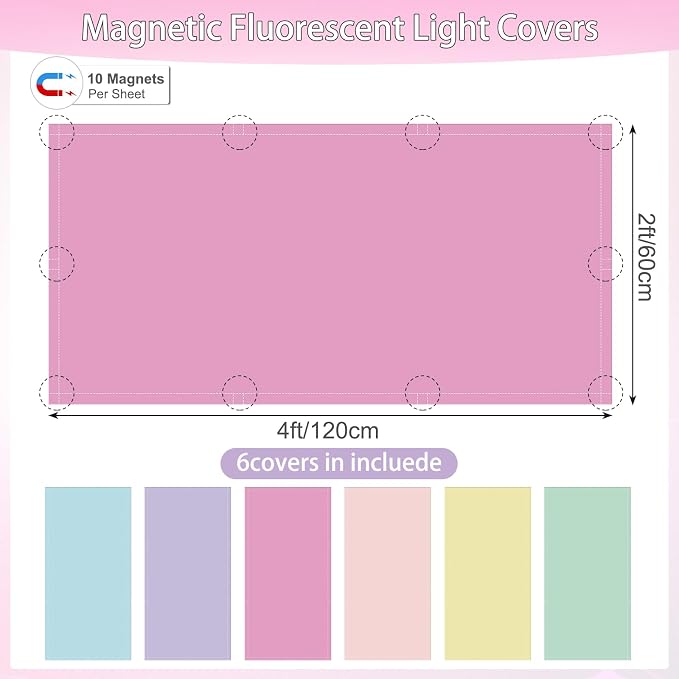 6pcs Magnetic Fluorescent Light Covers - Image 2