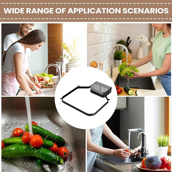 Corner Sink Strainer – PC ABS Iron Art 16.6x21.8x2cm | Foldable Basket Strainer - Image 5