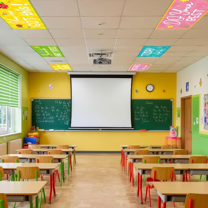6PCS Fluorescent Light Covers for Classroom Ceiling Light 4x2ft Magnetic Lights - Image 6
