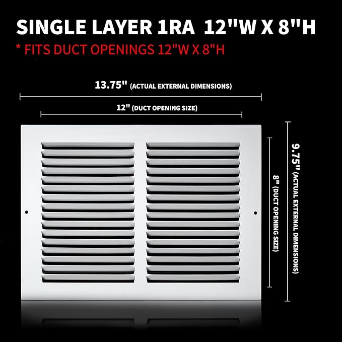 12x8 Vent Cover, Air Return Vent Cover, Flat Vent Cover, Rejillas De Aire - Image 2