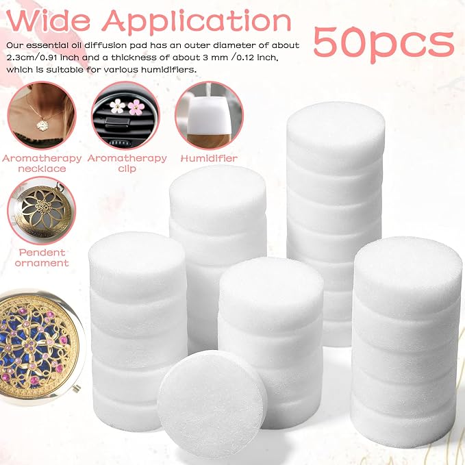50 Pcs Diffuser Refill Pads, 0.9 x 0.1 Inch Round Essential Oil Perfume Refill - Image 5