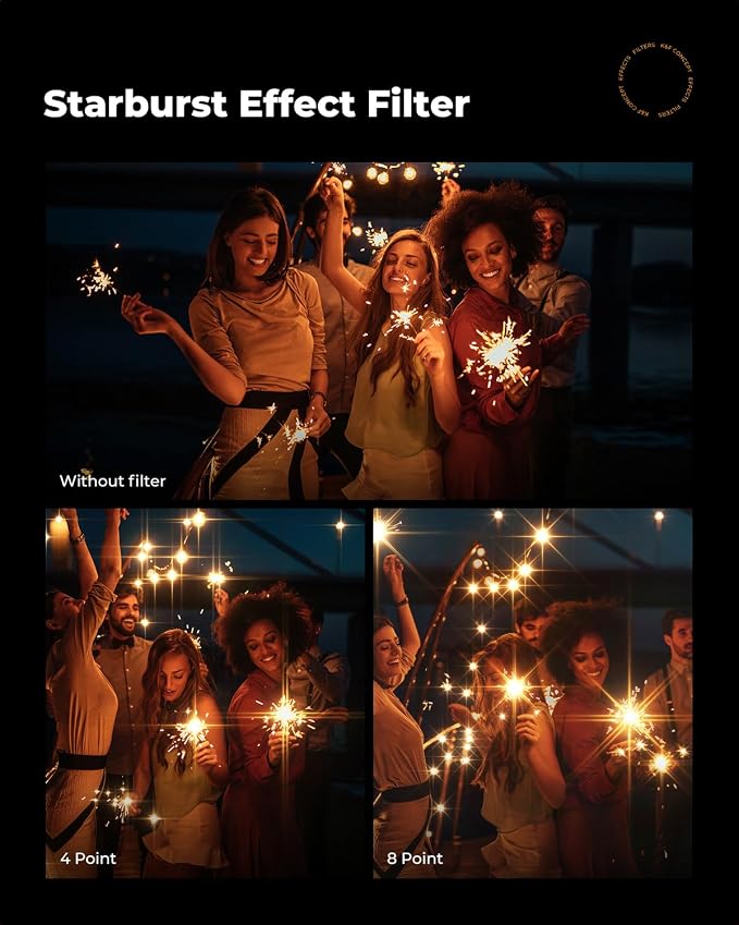 K&F CONCEPT 67mm Variable Star Filter Cross Screen Starburst Filter 4, 8 Points - Image 5