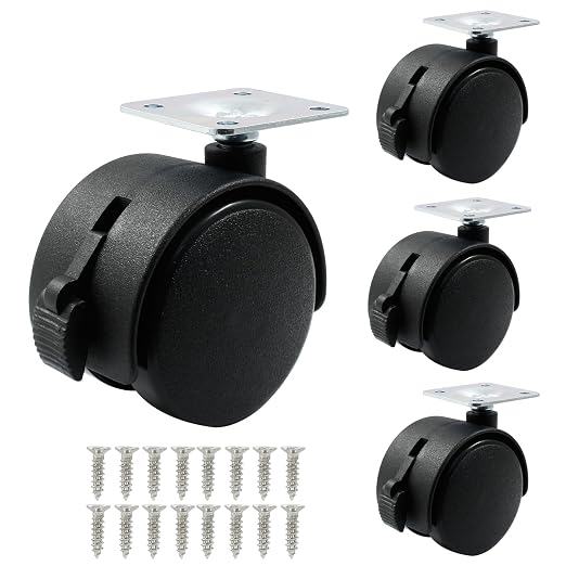 4pcs 2 Inch Swivel Caster Wheels, Heavy Duty Swivel Plate Casters Wheel by suiwotin